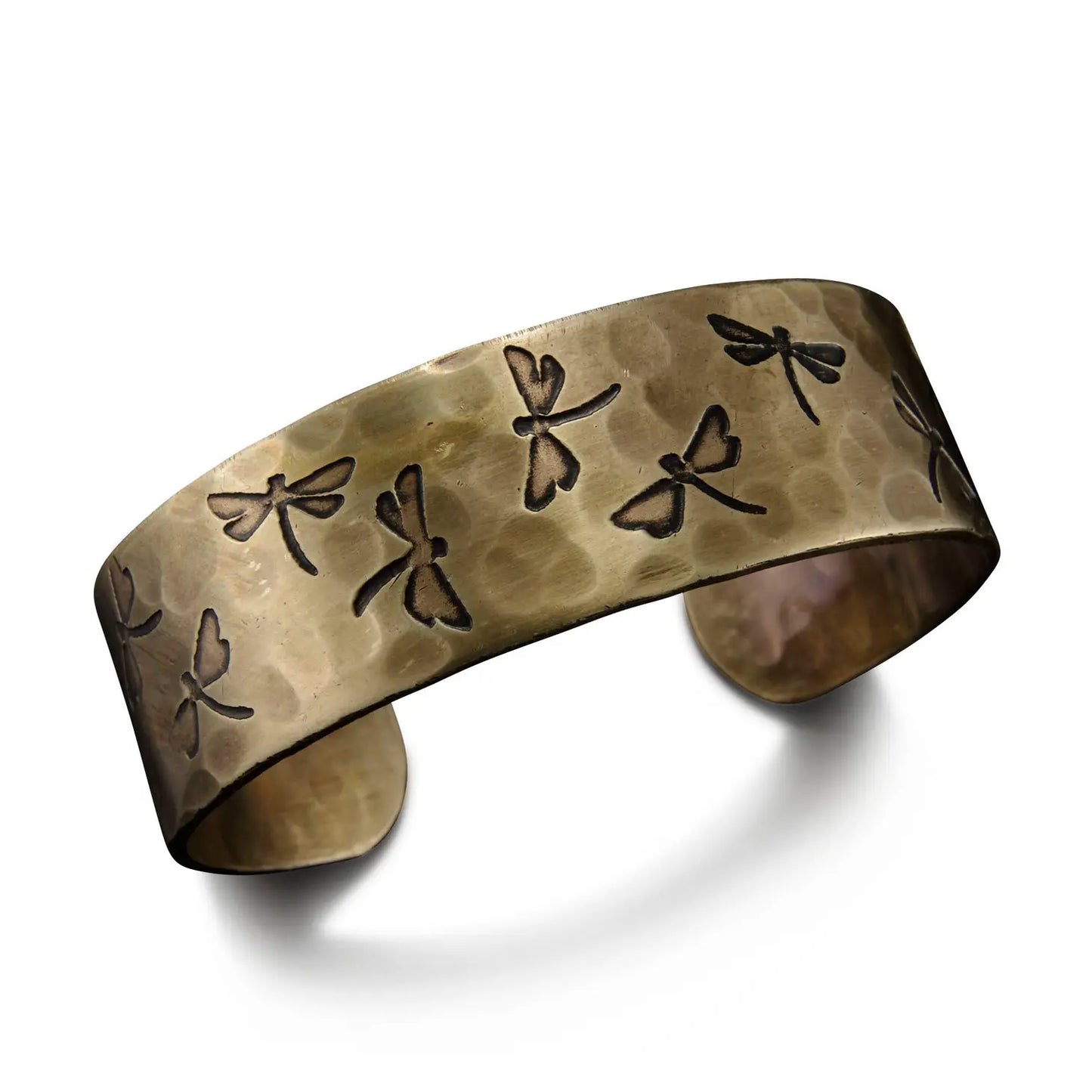Dragonflies Brass Engraved Cuff Bracelet