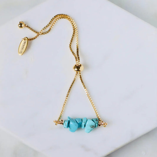 Turquoise Chip Adjustable Bracelet
