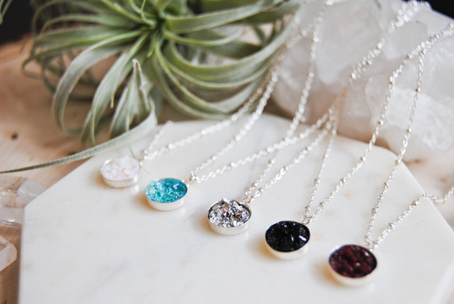 Druzy necklaces