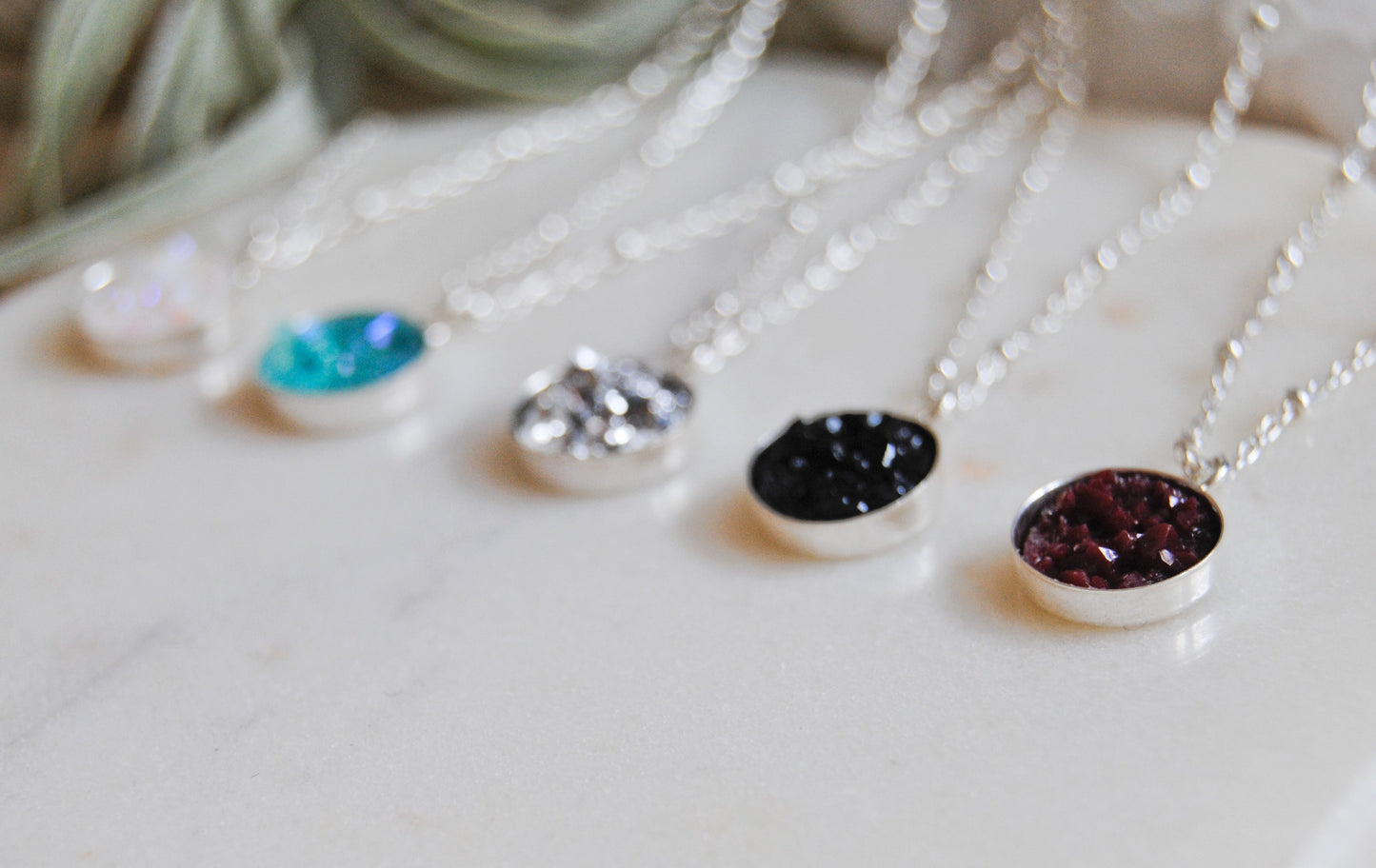 Druzy necklaces
