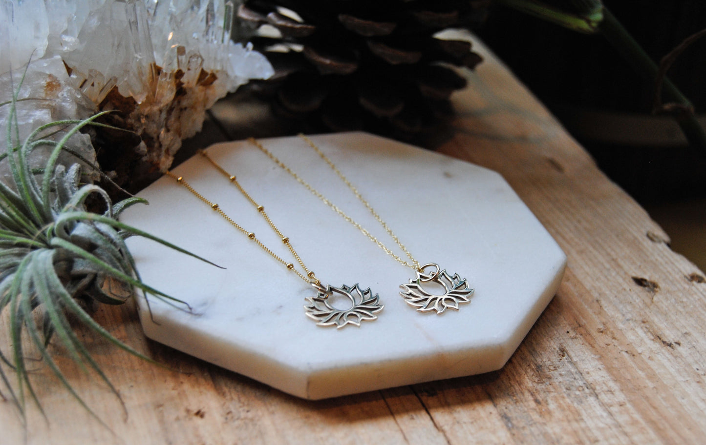 Gold Lotus Cut-Out Necklace