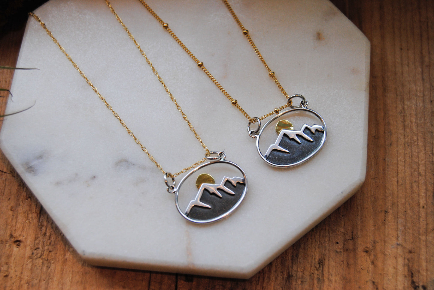 Gold & Silver Mountain line w/ moon