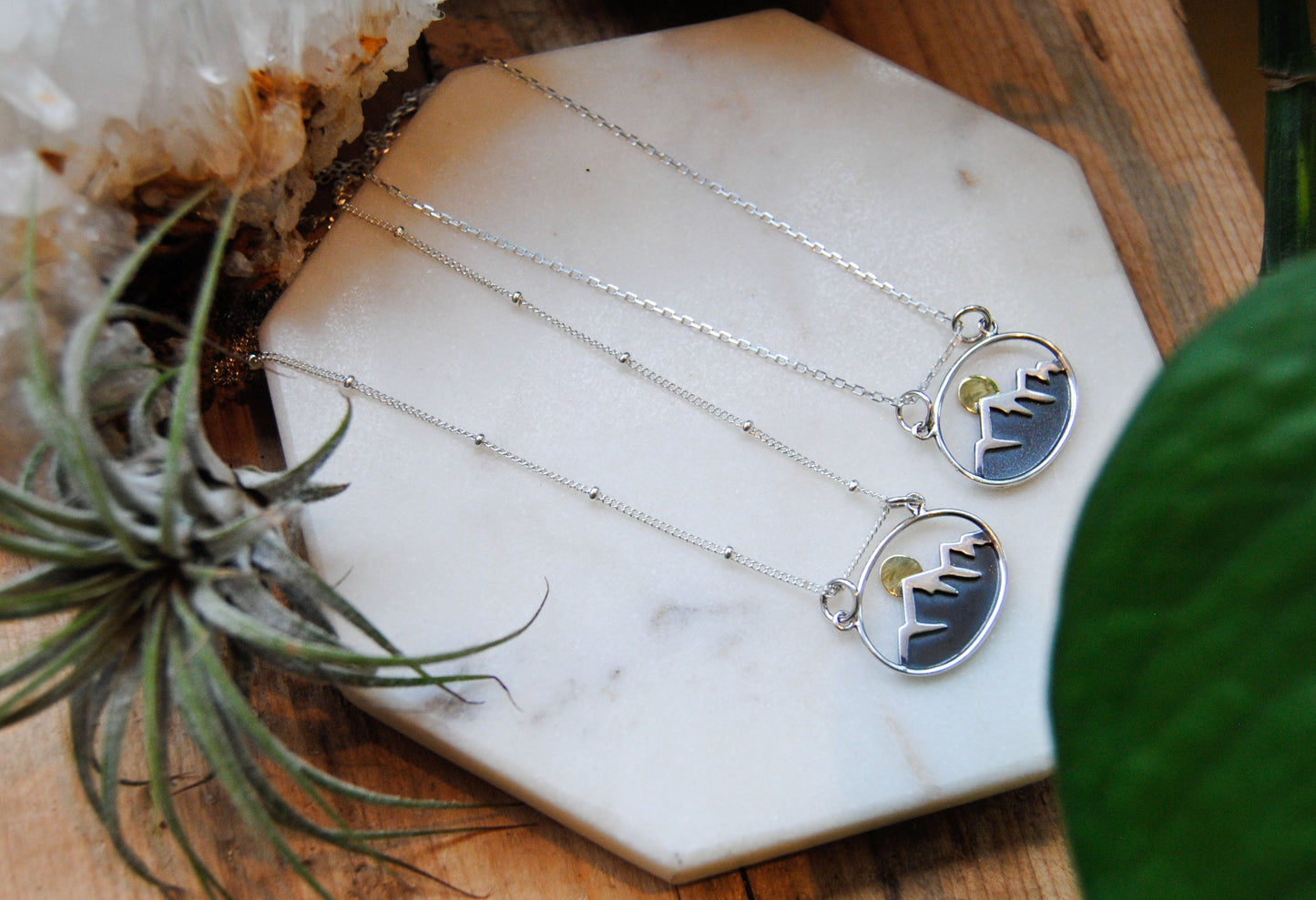 Gold & Silver Mountain line w/ moon