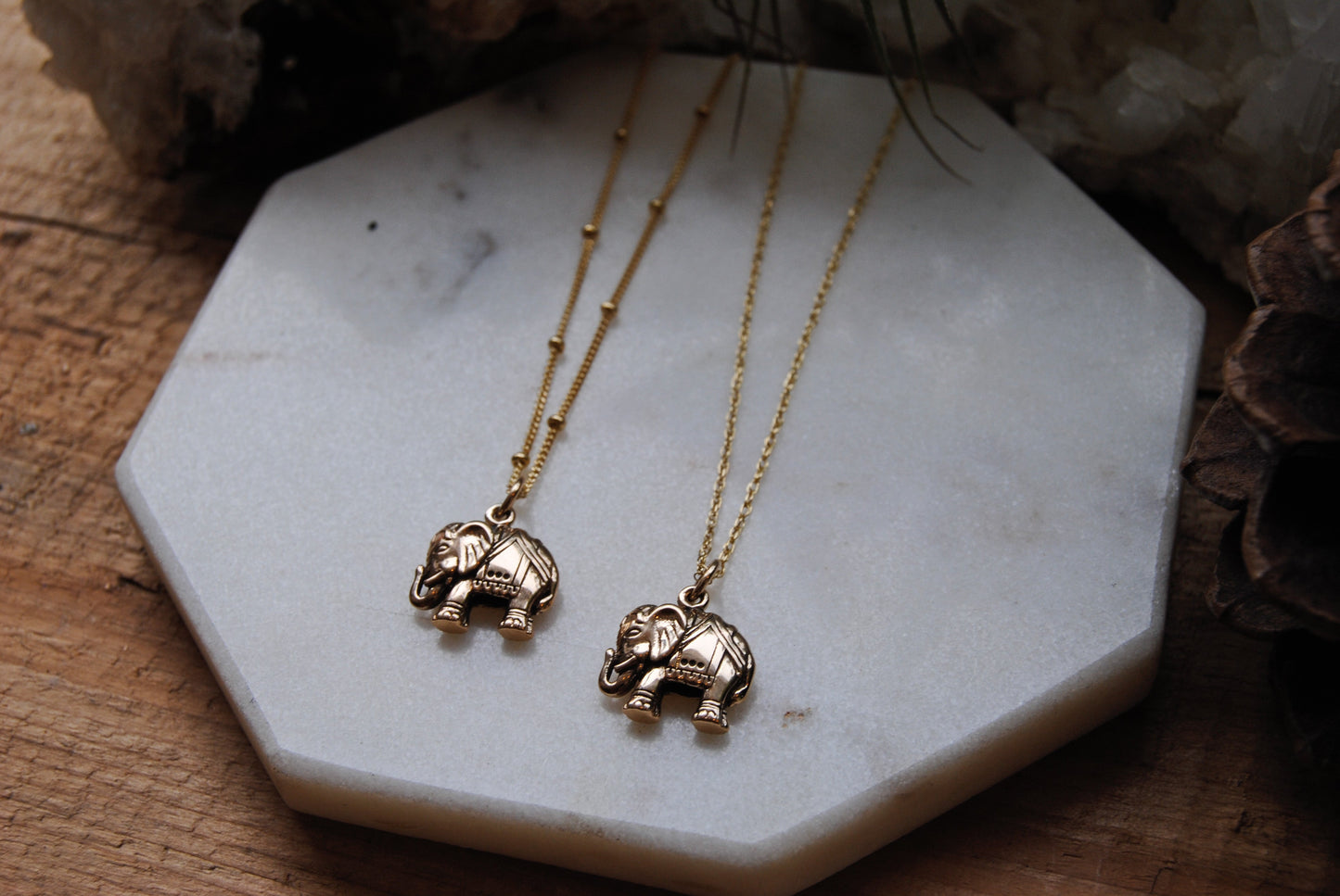 Petite Gold Elephant Necklace
