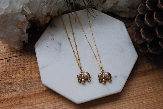 Petite Gold Elephant Necklace