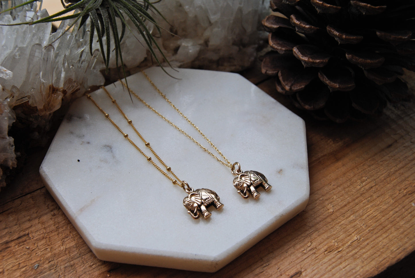Petite Gold Elephant Necklace