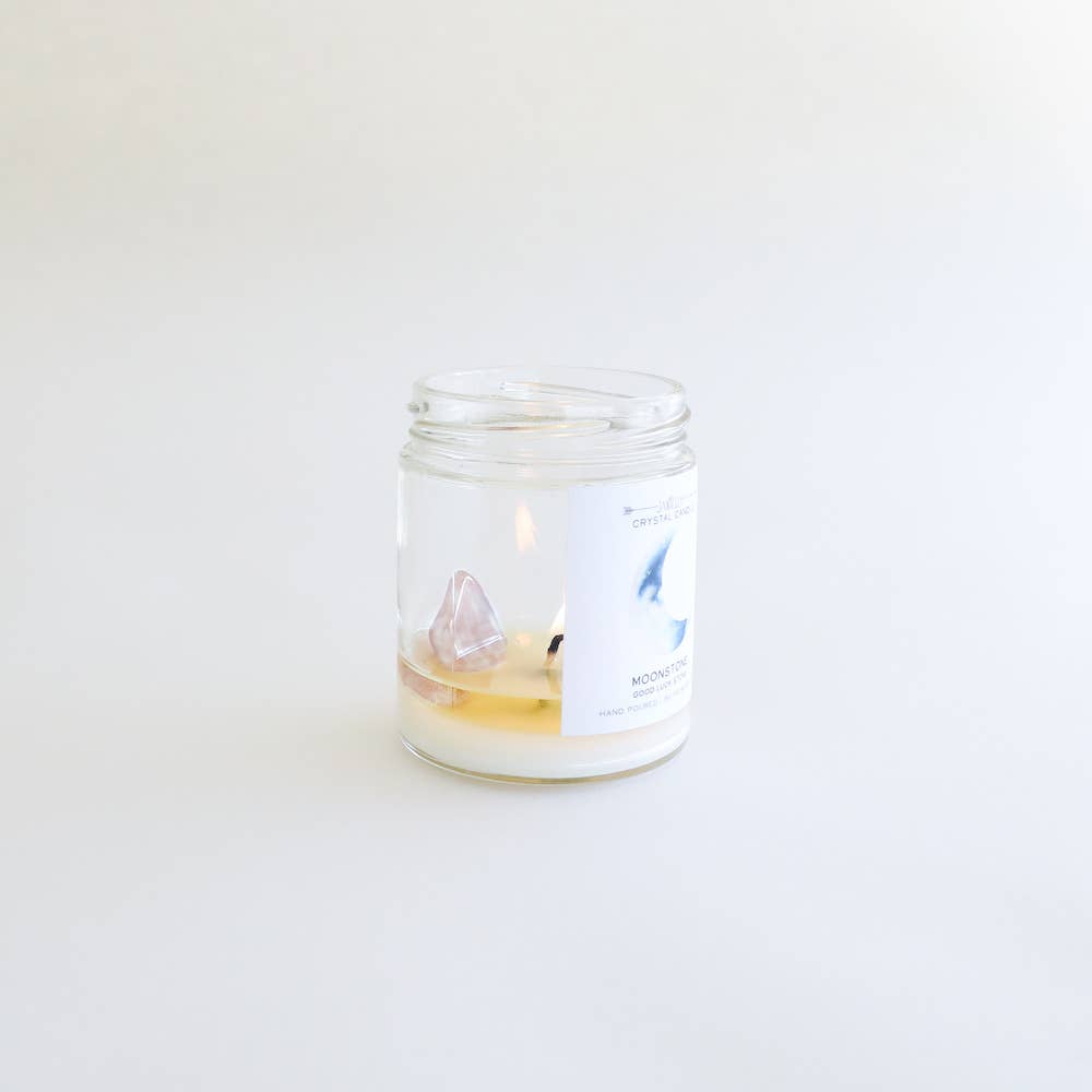 Moonstone Hidden Crystal Candle