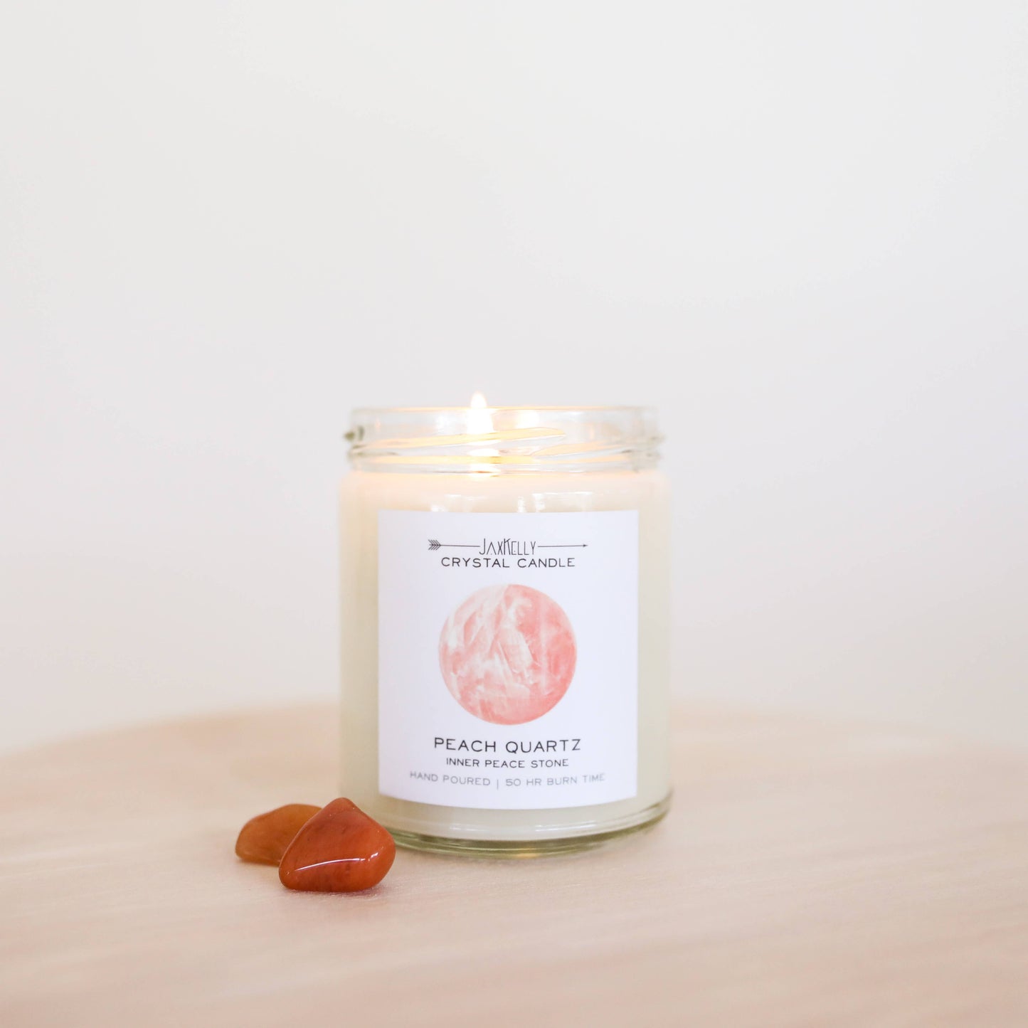 Peach Quartz Hidden Crystal Candle