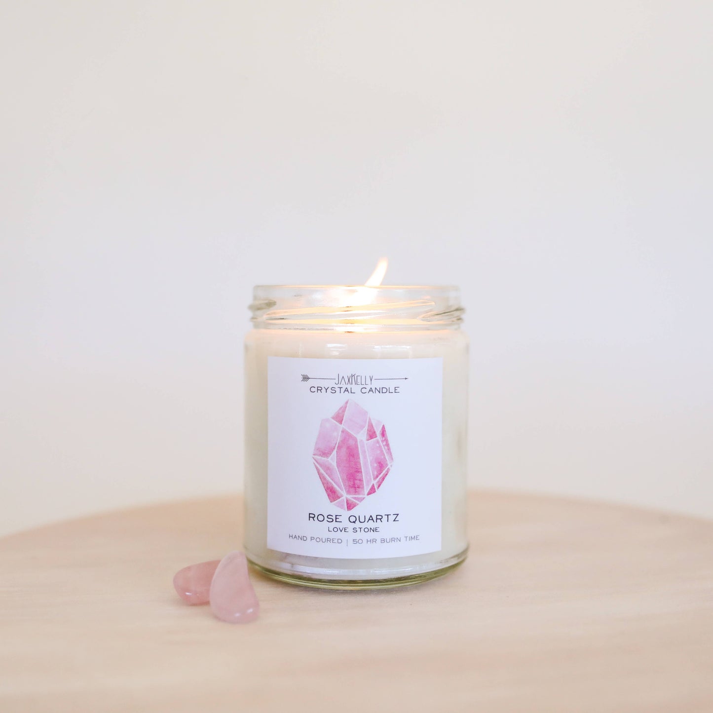 Rose Quartz Hidden Crystal Candle