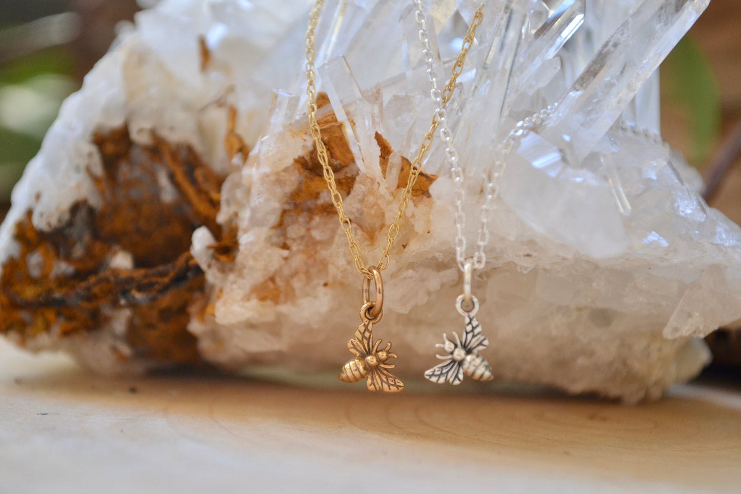 Tiny bee necklace