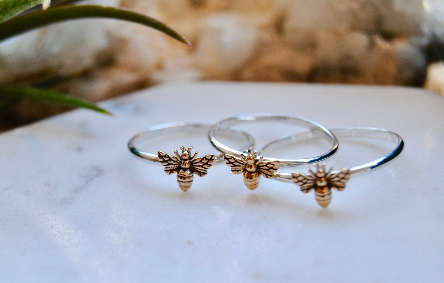 Sterling silver bee ring