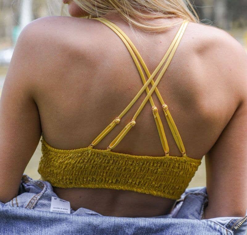 Crochet Daisy Longline Bralette - Yellow