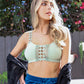 Boho Eye Lace Applique Bralette - Sage