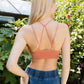 Floral Cutout Seamless Crop Top - Roseclay