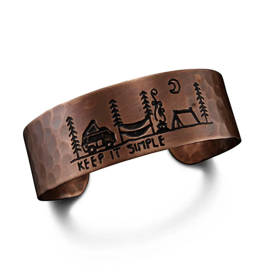 Keep It Simple Copper Engraved Cuff Bracelet