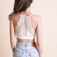 Racerback Patch Seamless Bralette - White