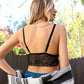 Strappy Velvet and Lace Bralette - Black