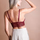 Strappy Velvet and Lace Bralette - Wine