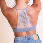 Tattoo Mesh Racerback Bralette - Gray