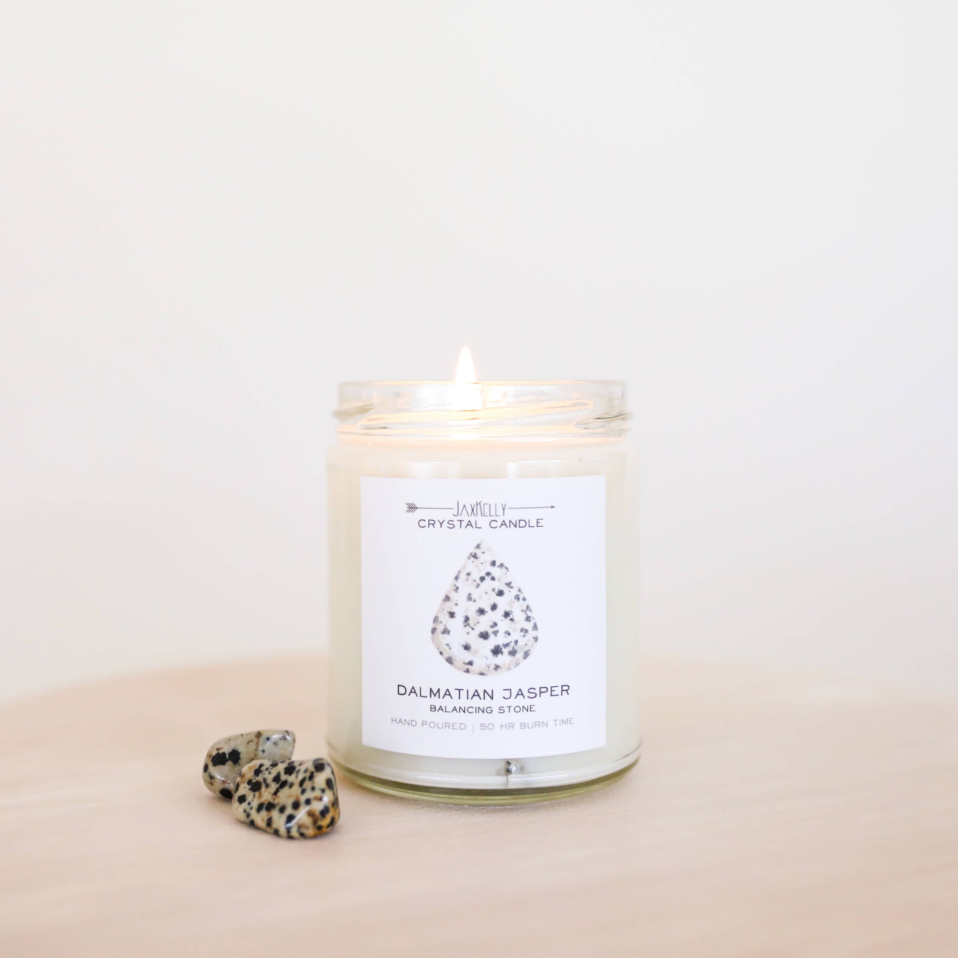 Dalmatian Jasper Hidden Crystal Candle