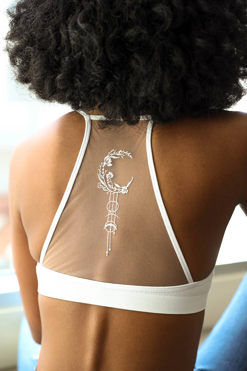 Crescent Moon Bralette - White