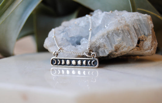 Moon phases bar Necklace