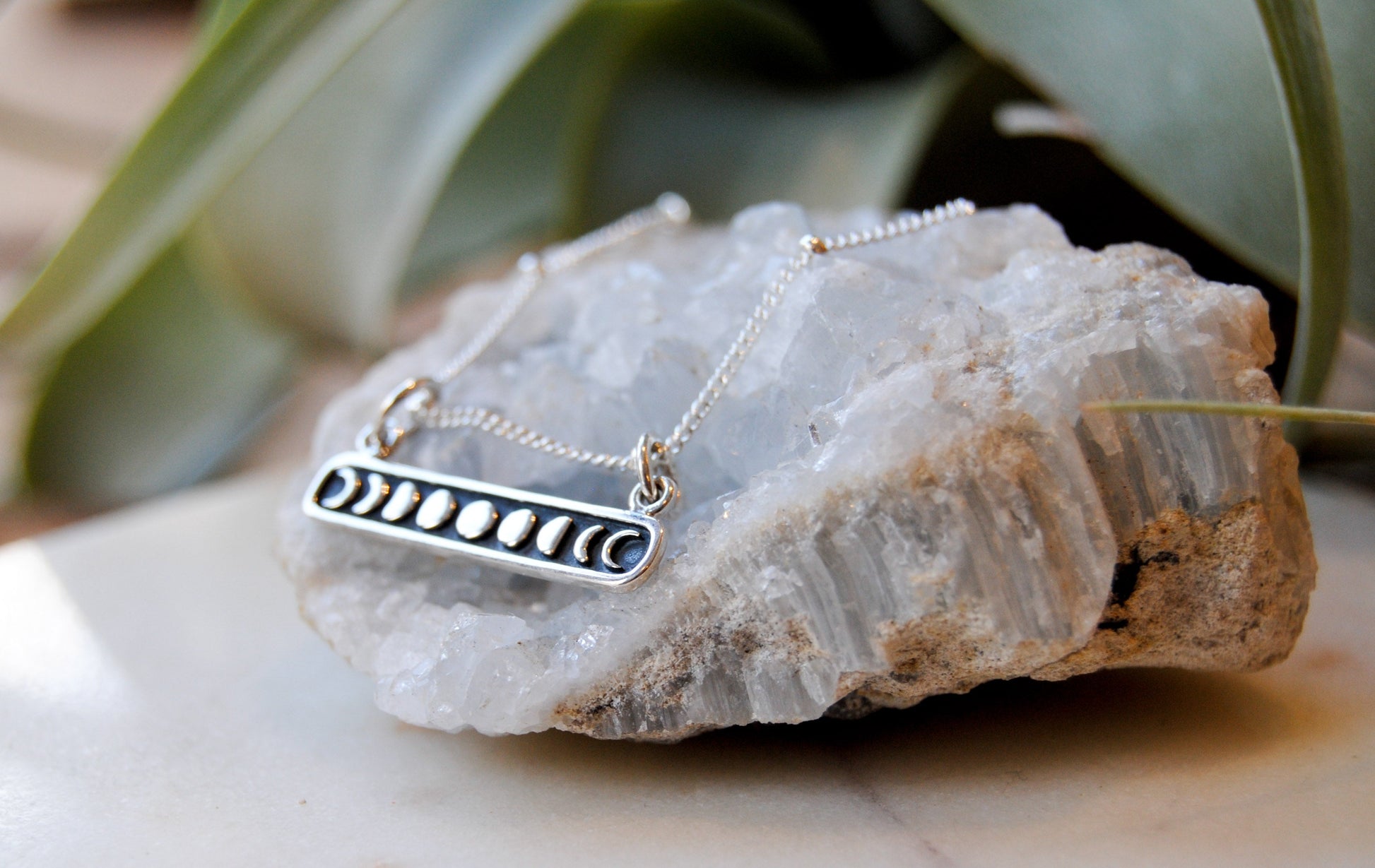 Moon phases bar Necklace