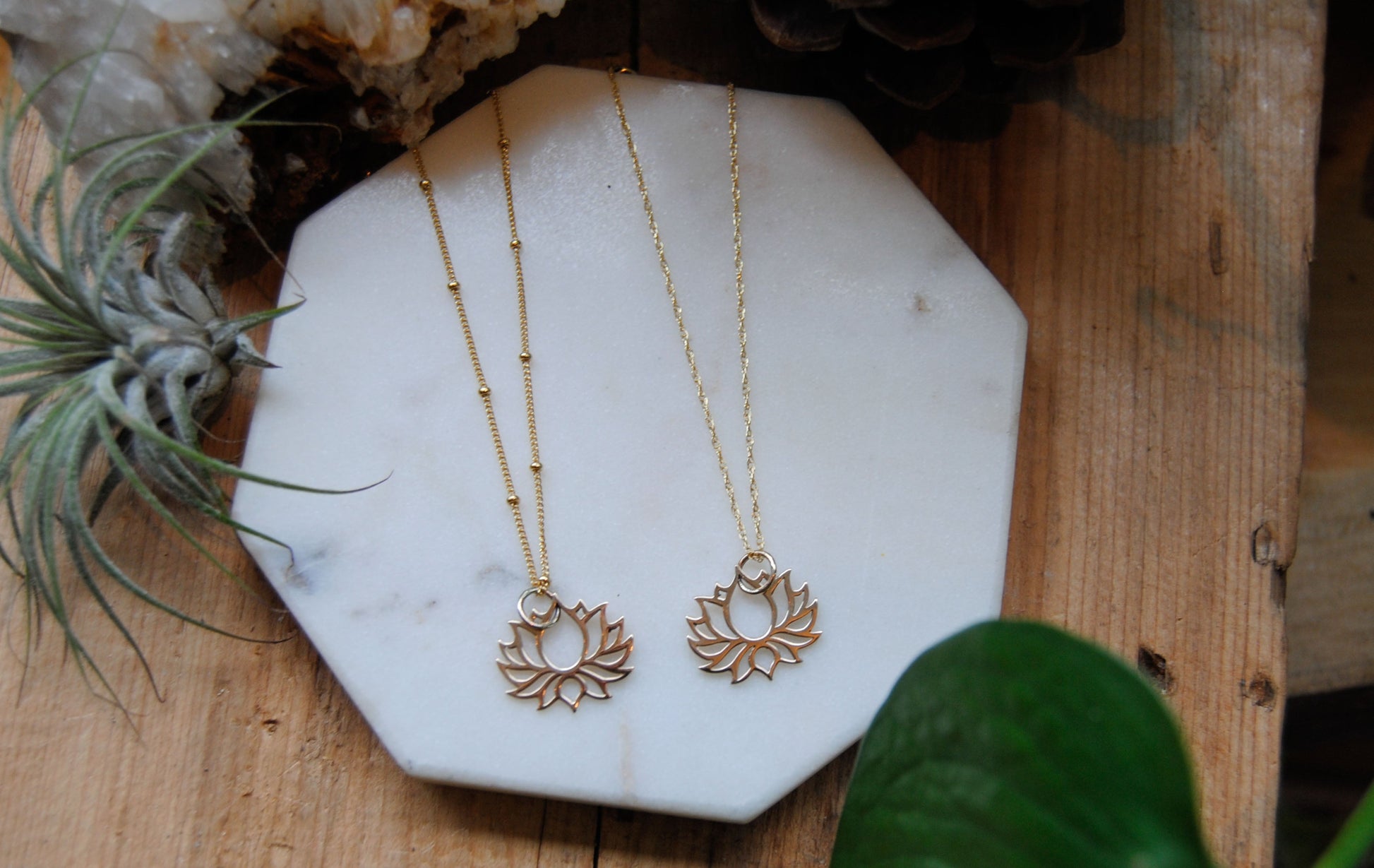 Gold Lotus Cut-Out Necklace