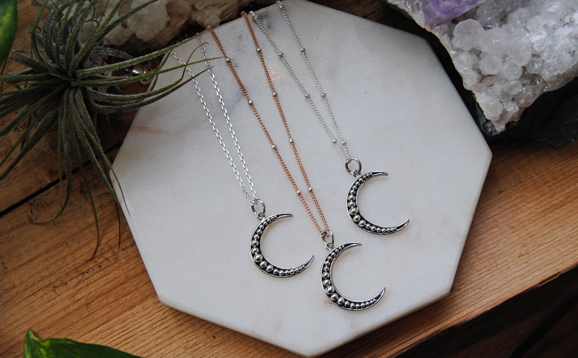 Studded Crescent Moon