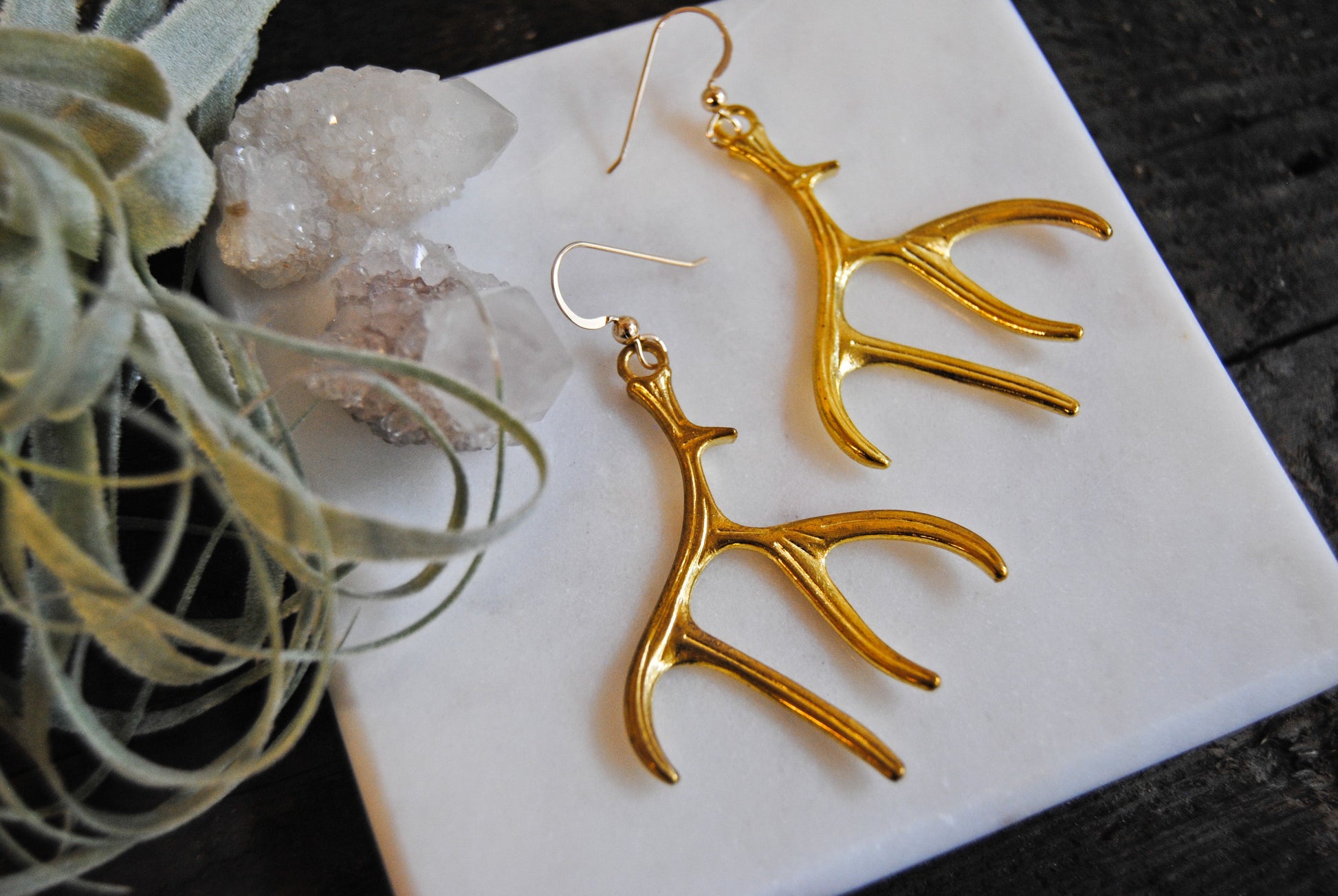 Antler earrings [ Silver and gold options. ]