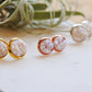 White druzy stud earrings