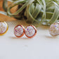 White druzy stud earrings