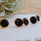Black druzy stud earrings
