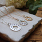Circle moon phases necklace