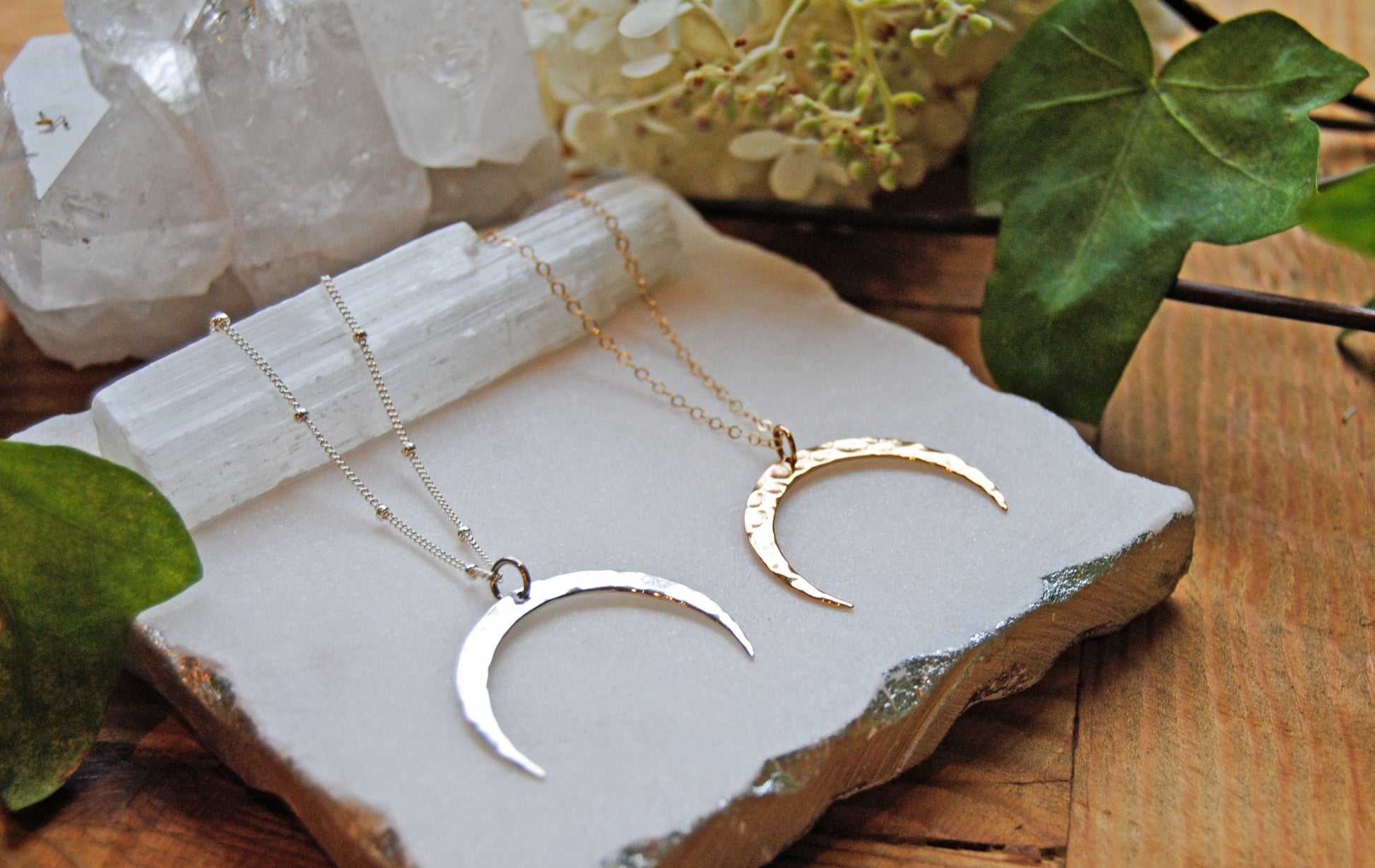 Hammered moon crescents