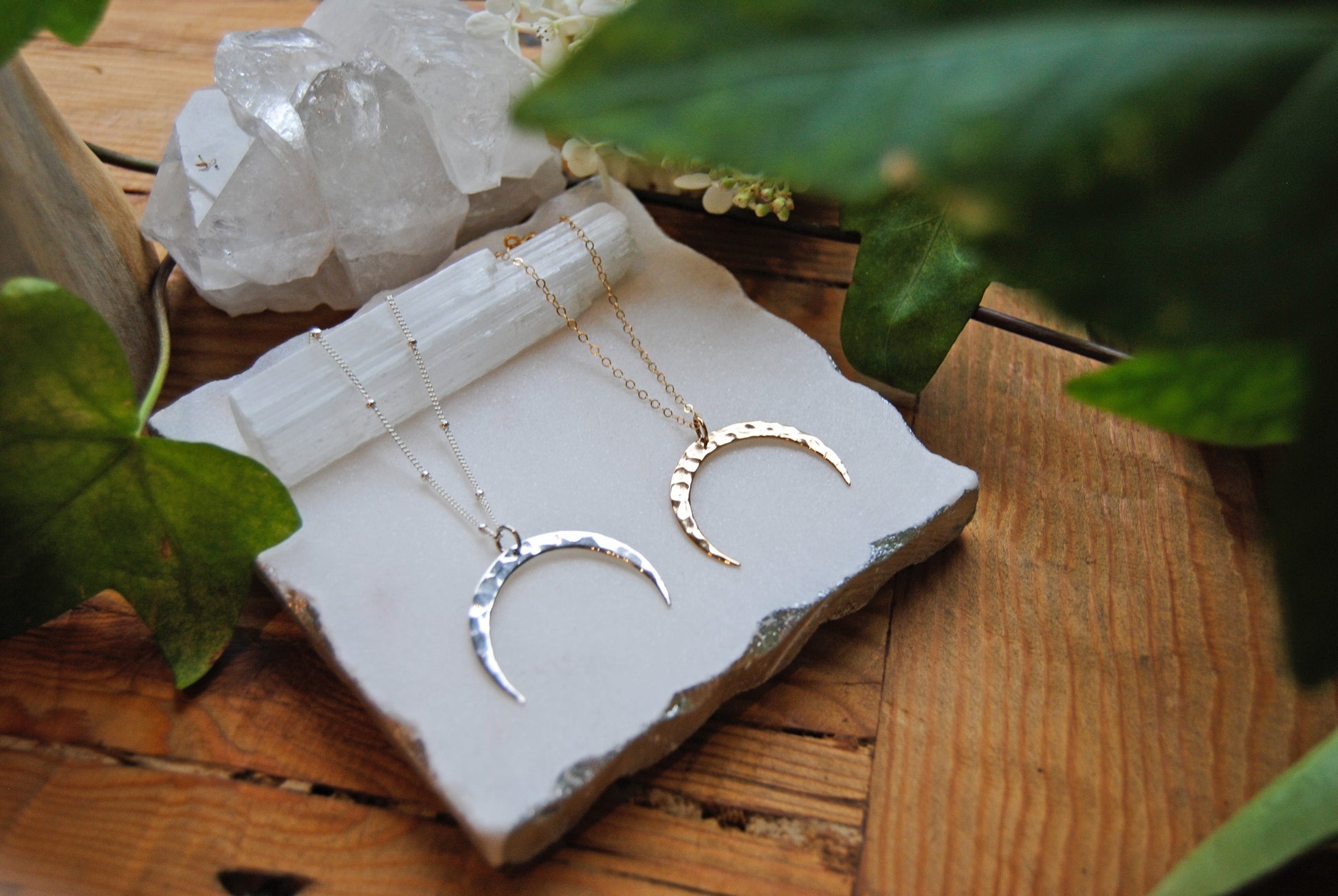 Hammered moon crescents