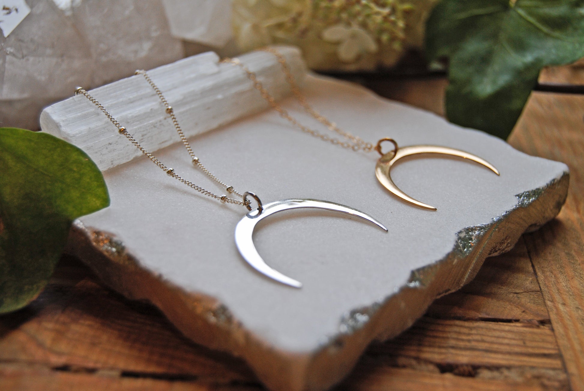 Hammered moon crescents