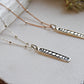 Sterling moon phases bar necklace