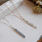 Sterling moon phases bar necklace