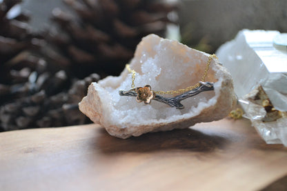 Cherry blossom branch necklace