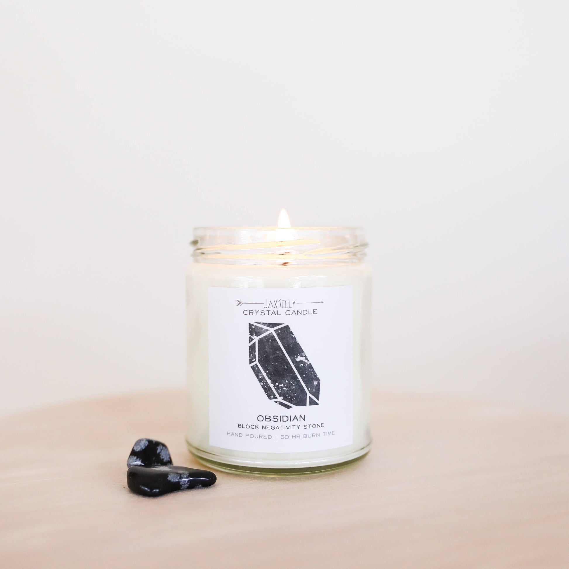 Obsidian Hidden Crystal Candle