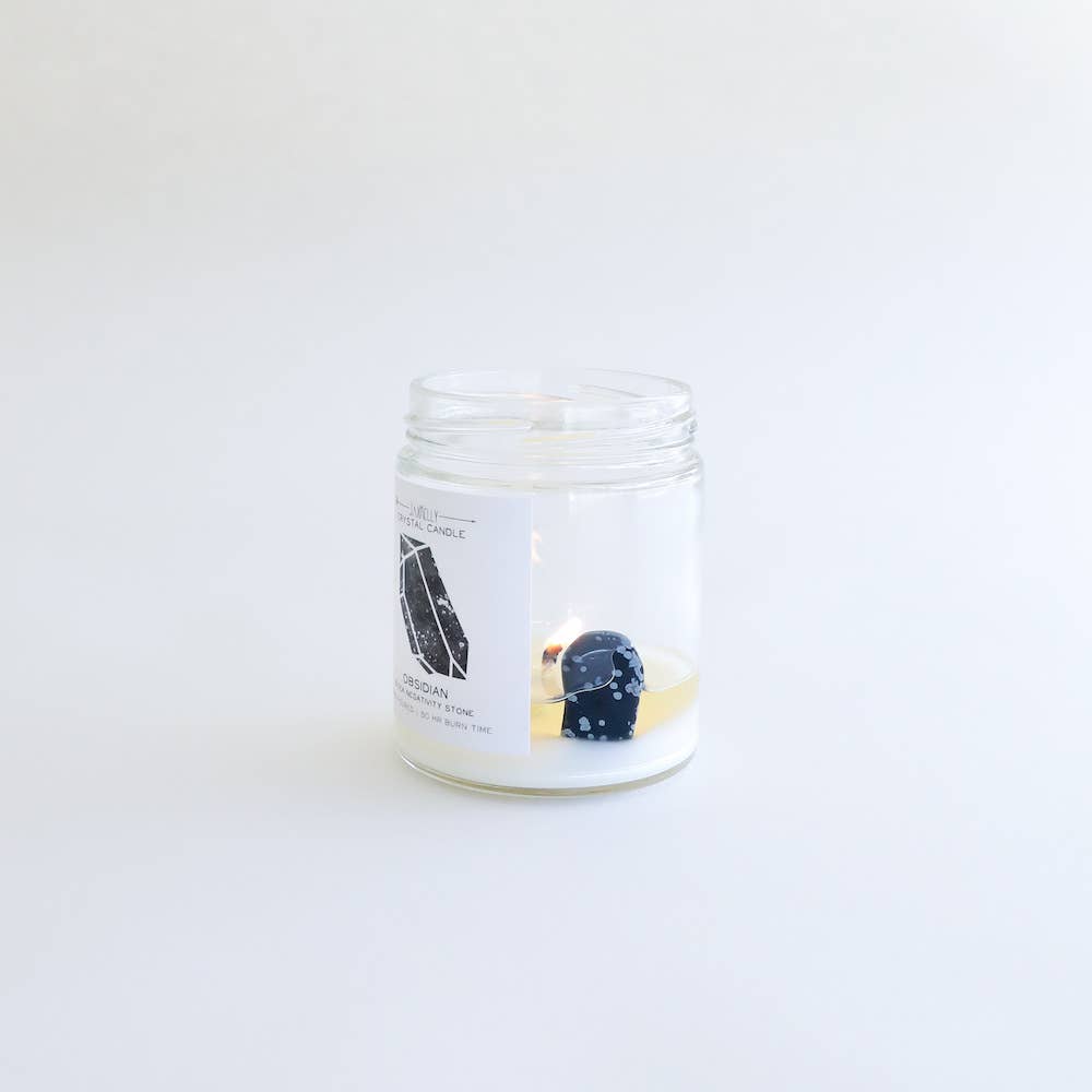 Obsidian Hidden Crystal Candle