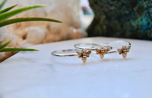 Sterling silver bee ring