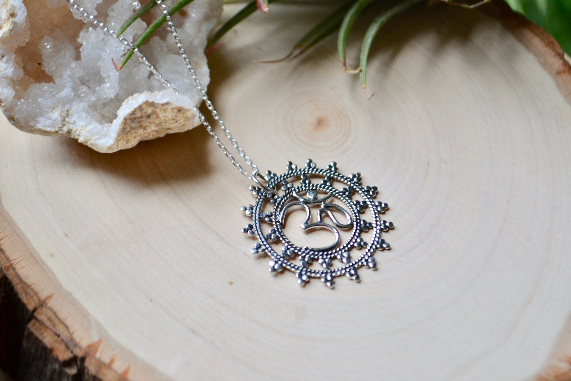 Om and mandala necklace