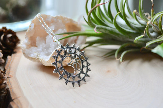 Om and mandala necklace