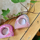 Pink geode tea light candle holder