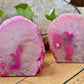 Pink geode tea light candle holder