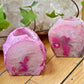Pink geode tea light candle holder