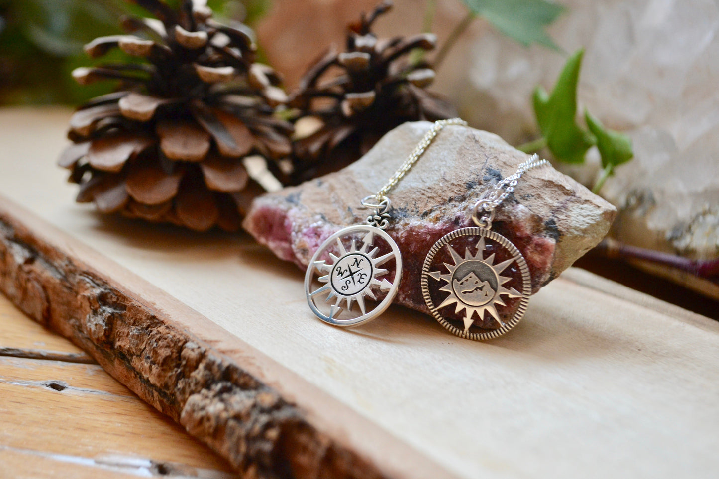 Larger compass necklace
