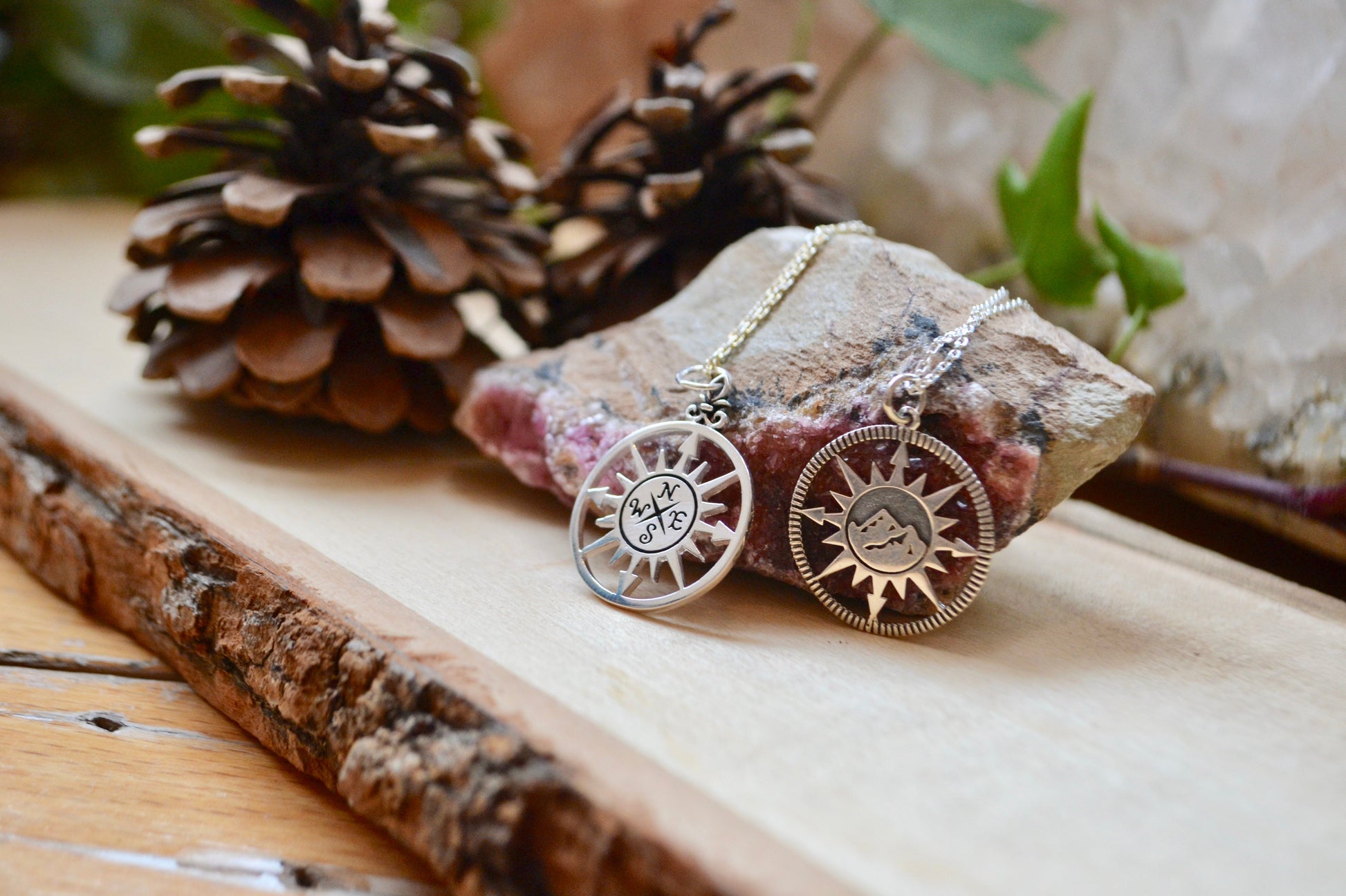 Larger compass necklace